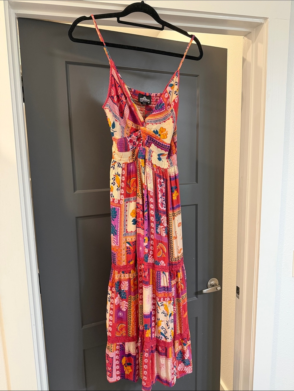 Angie Multicolor Patchwork Floral Maxi Dress